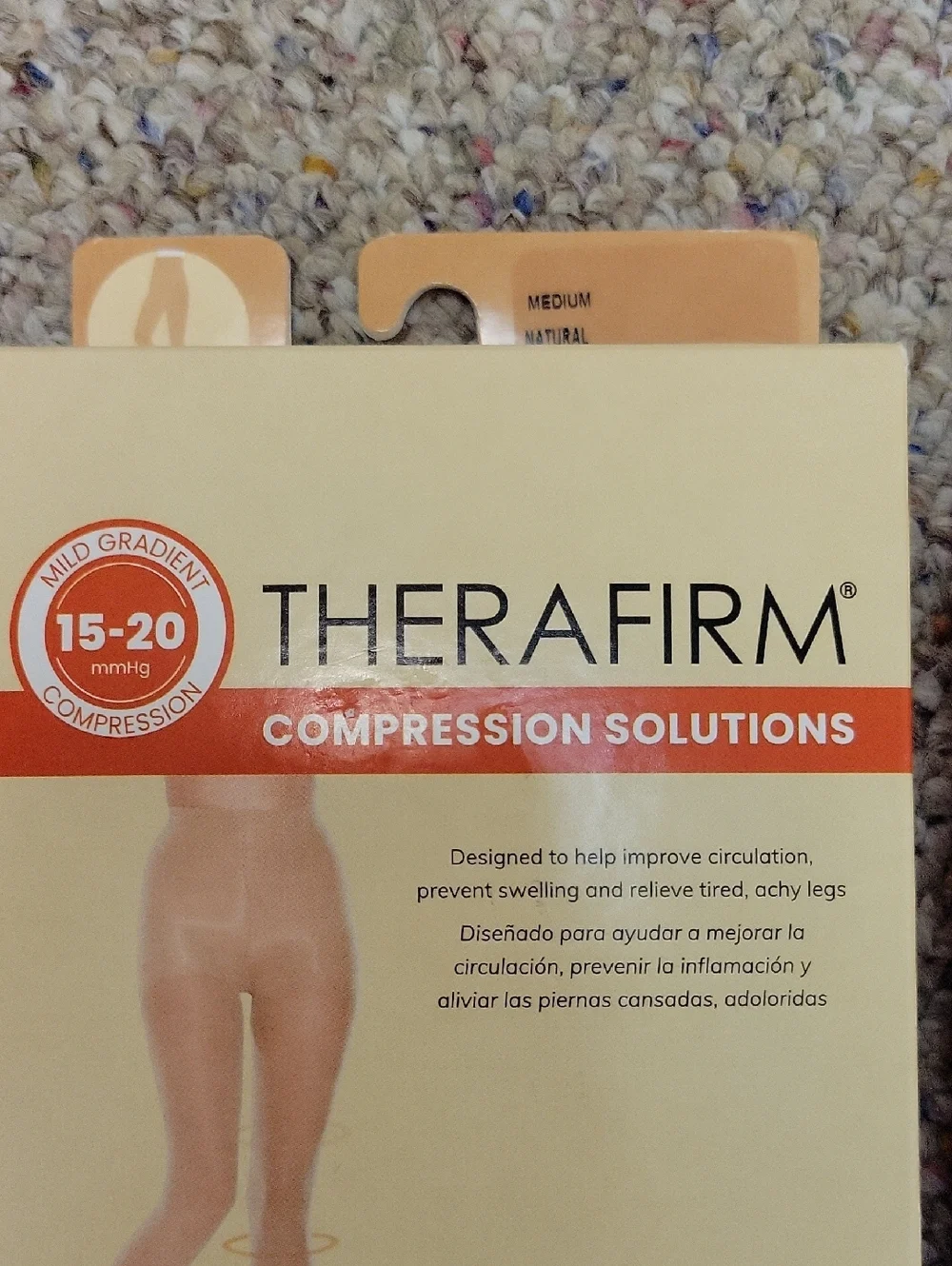 Therafirm Mild Support Compression Pantyhose Natural (15-20 mmHg) Medium New